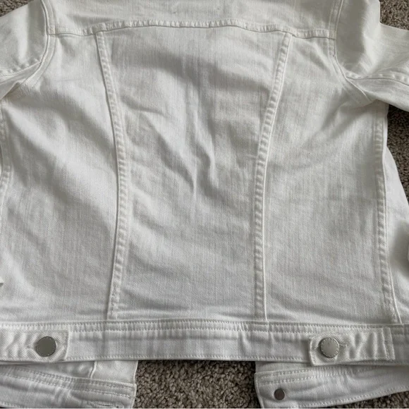 L’AGENCE Distressed White Stretch Denim Jacket Size XS MSRP $350 - Picture 8 of 8